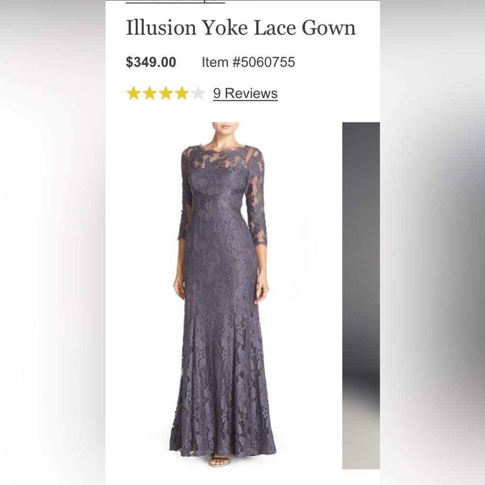Stunning Adrianna Papell lace & beaded long dress.